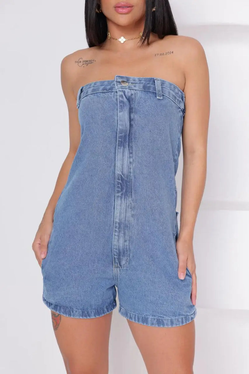 Macaquinho jeans Bruny!