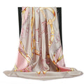 90*90cm Silk Scarves Women Foulard Satin Square Head Hijab Ladies Luxury Brand Shawls Bandana Large wrap bandanna muffler pareo