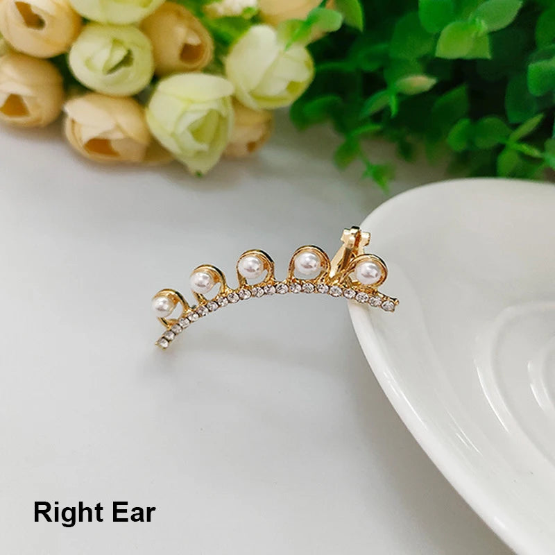 1Pcs Punk Rock Rhinestone Crystal Ear Cuff Wrap Stud Earring for Women Cartilage Piercing Jewelry Ear Clips Earrings 3 Colors