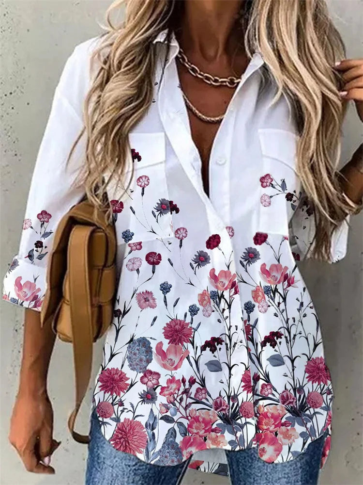 Blusa Feminina Casual de Manga Longa – Elegante e Versátil  Blusa feminina de manga longa, perfeita para uso diário  Design casual, mas elegante, ideal para escritório ou eventos informais