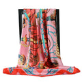 90*90cm Silk Scarves Women Foulard Satin Square Head Hijab Ladies Luxury Brand Shawls Bandana Large wrap bandanna muffler pareo