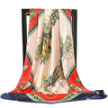 90*90cm Silk Scarves Women Foulard Satin Square Head Hijab Ladies Luxury Brand Shawls Bandana Large wrap bandanna muffler pareo