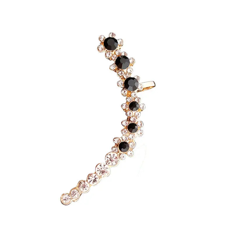 1Pcs Punk Rock Rhinestone Crystal Ear Cuff Wrap Stud Earring for Women Cartilage Piercing Jewelry Ear Clips Earrings 3 Colors