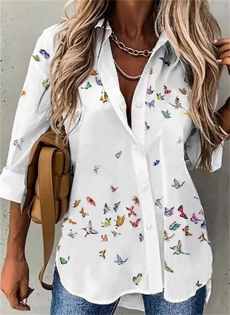 Blusa Feminina Casual de Manga Longa – Elegante e Versátil  Blusa feminina de manga longa, perfeita para uso diário  Design casual, mas elegante, ideal para escritório ou eventos informais