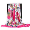 90*90cm Silk Scarves Women Foulard Satin Square Head Hijab Ladies Luxury Brand Shawls Bandana Large wrap bandanna muffler pareo