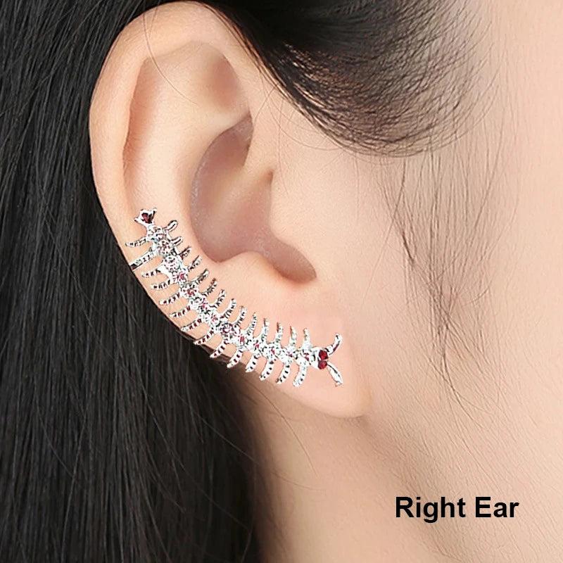 1Pcs Punk Rock Rhinestone Crystal Ear Cuff Wrap Stud Earring for Women Cartilage Piercing Jewelry Ear Clips Earrings 3 Colors