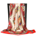 90*90cm Silk Scarves Women Foulard Satin Square Head Hijab Ladies Luxury Brand Shawls Bandana Large wrap bandanna muffler pareo