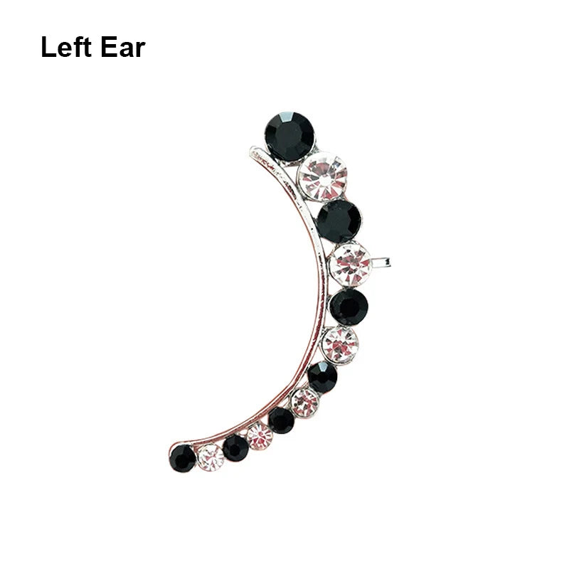 1Pcs Punk Rock Rhinestone Crystal Ear Cuff Wrap Stud Earring for Women Cartilage Piercing Jewelry Ear Clips Earrings 3 Colors