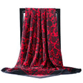 90*90cm Silk Scarves Women Foulard Satin Square Head Hijab Ladies Luxury Brand Shawls Bandana Large wrap bandanna muffler pareo