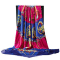90*90cm Silk Scarves Women Foulard Satin Square Head Hijab Ladies Luxury Brand Shawls Bandana Large wrap bandanna muffler pareo