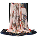 90*90cm Silk Scarves Women Foulard Satin Square Head Hijab Ladies Luxury Brand Shawls Bandana Large wrap bandanna muffler pareo