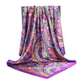 90*90cm Silk Scarves Women Foulard Satin Square Head Hijab Ladies Luxury Brand Shawls Bandana Large wrap bandanna muffler pareo