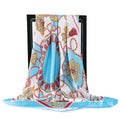90*90cm Silk Scarves Women Foulard Satin Square Head Hijab Ladies Luxury Brand Shawls Bandana Large wrap bandanna muffler pareo