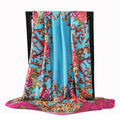 90*90cm Silk Scarves Women Foulard Satin Square Head Hijab Ladies Luxury Brand Shawls Bandana Large wrap bandanna muffler pareo
