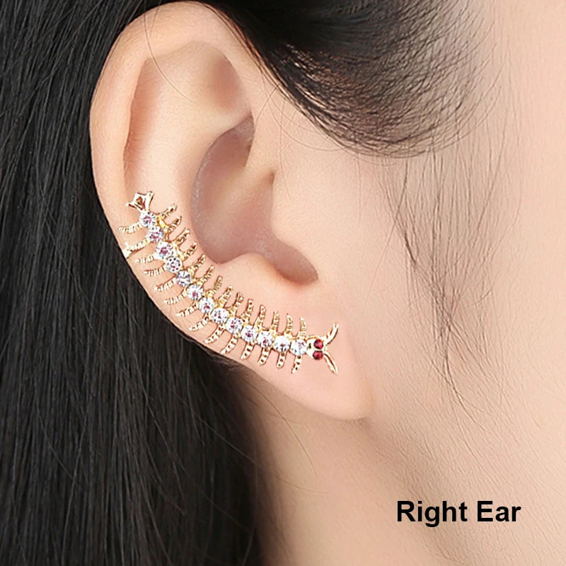 1Pcs Punk Rock Rhinestone Crystal Ear Cuff Wrap Stud Earring for Women Cartilage Piercing Jewelry Ear Clips Earrings 3 Colors