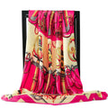 90*90cm Silk Scarves Women Foulard Satin Square Head Hijab Ladies Luxury Brand Shawls Bandana Large wrap bandanna muffler pareo