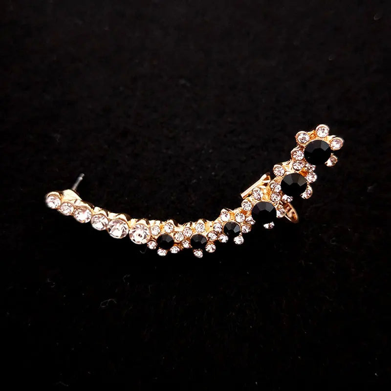 1Pcs Punk Rock Rhinestone Crystal Ear Cuff Wrap Stud Earring for Women Cartilage Piercing Jewelry Ear Clips Earrings 3 Colors