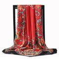 90*90cm Silk Scarves Women Foulard Satin Square Head Hijab Ladies Luxury Brand Shawls Bandana Large wrap bandanna muffler pareo