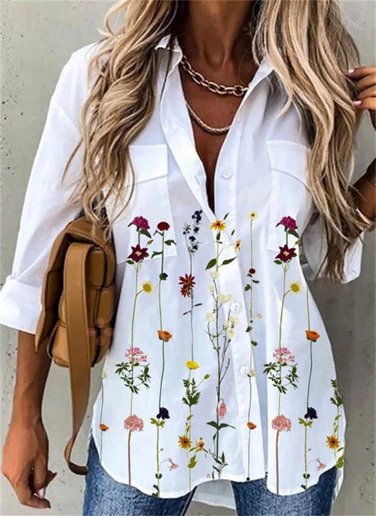 Blusa Feminina Casual de Manga Longa – Elegante e Versátil  Blusa feminina de manga longa, perfeita para uso diário  Design casual, mas elegante, ideal para escritório ou eventos informais