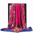 90*90cm Silk Scarves Women Foulard Satin Square Head Hijab Ladies Luxury Brand Shawls Bandana Large wrap bandanna muffler pareo