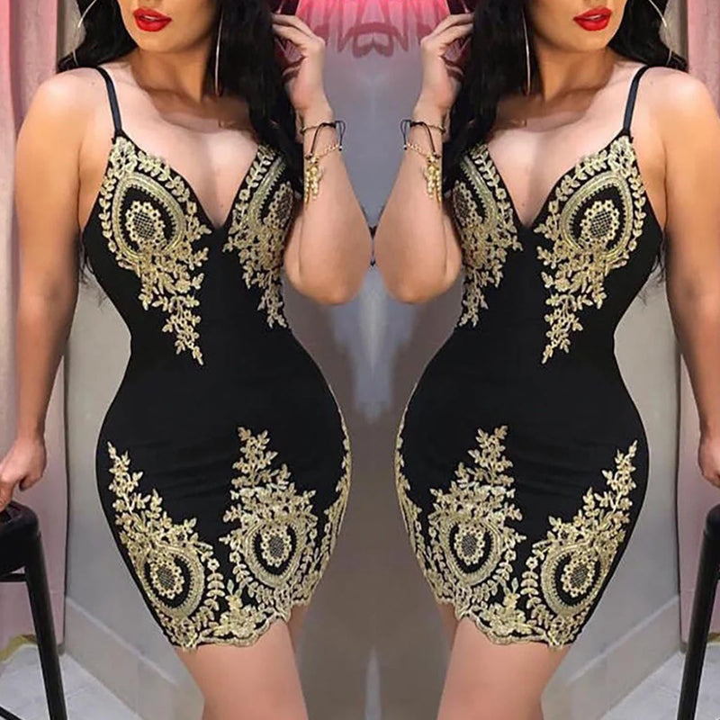 Vestido feminino sexy para festas de verão, com corte slim que valoriza a silhueta