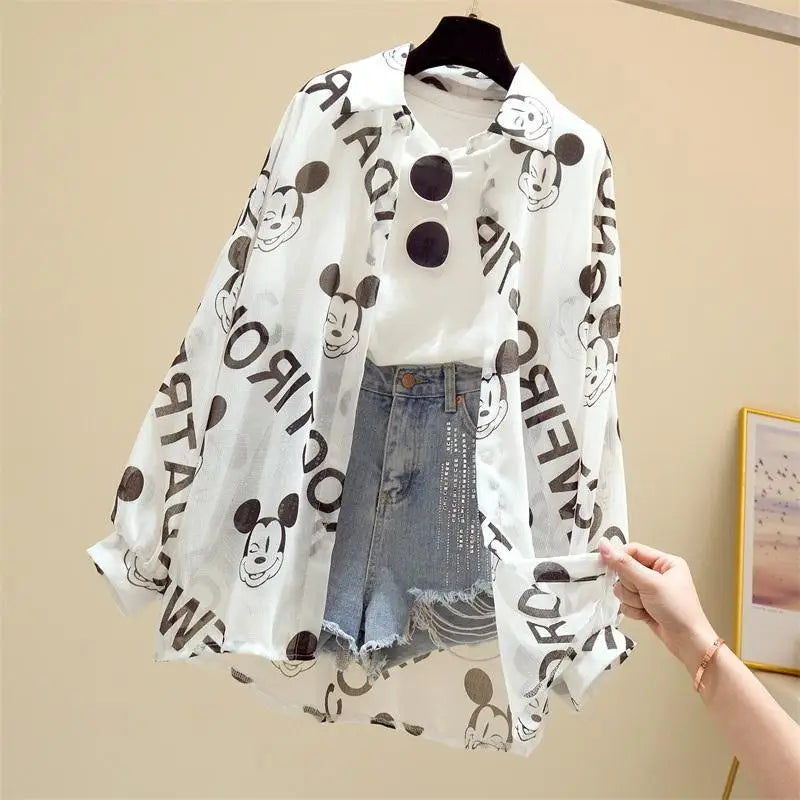 Blusa Feminina Mickey Mouse – Manga Longa Casual