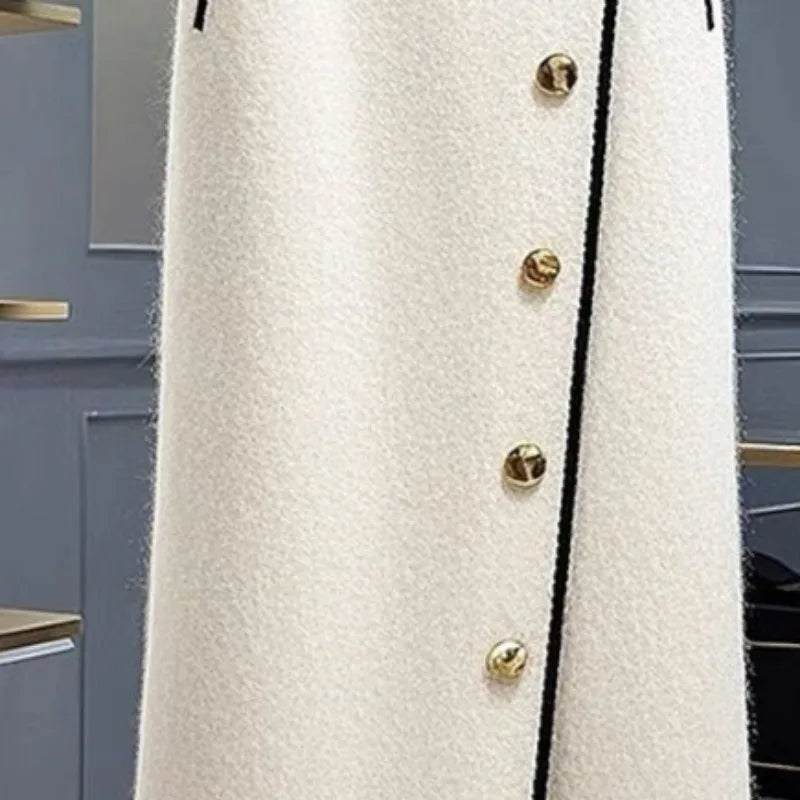 Saia Feminina Matakawa – Primavera/Outono, Estilo Coreano, A-Line Elegante