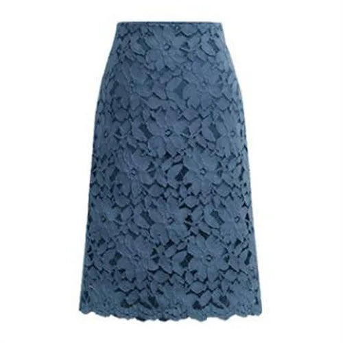 Saia Lápis Feminina de Verão – Renda Elegante, Cintura Alta, Office e Casual