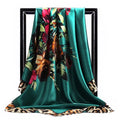 Lenço Quadrado Feminino 90x90cm – Cetim Toque de Seda, Estampado Fashion, Echarpe/Scarf/ Bandana de Luxo