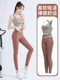 Conjunto Feminino de Yoga e Fitness – 2 Peças: Top Esportivo com Suporte, Calça de Cintura Alta Modeladora, Conjunto de Treino com Levantamento de Bumbum