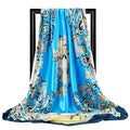 Lenço Quadrado Feminino 90x90cm – Cetim Toque de Seda, Estampado Fashion, Echarpe/Scarf/ Bandana de Luxo