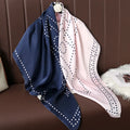 Lenço Grande de Seda 110cm – Echarpe Feminina Estampada, Hijab, Bandana, Foulard e Acessório de Praia