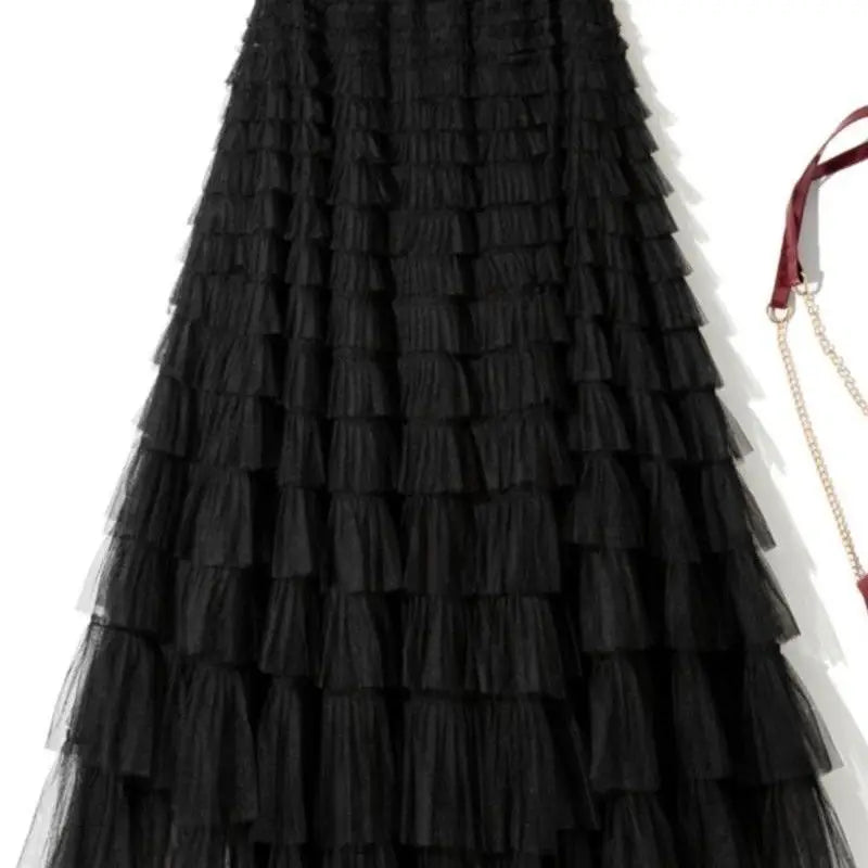 Saia Doce Estilo Camadas – Cintura Elástica, Midi