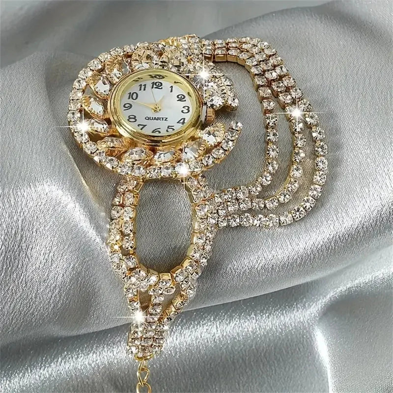 Relógio Feminino Fashion – Pulseira em Liga de Zinco com Detalhe em ambar