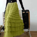 Saia Doce Estilo Camadas – Cintura Elástica, Midi