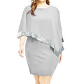 Vestido Feminino Plus Size Outono/Inverno com Ombro Único e Paetês – Estilo Fashion Oversized  Design irregular moderno, perfeito para destacar o corpo  Modelo plus size, confortável e elegante