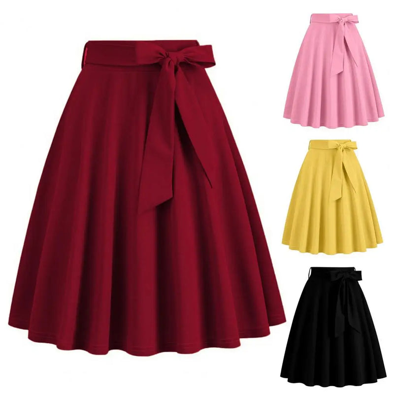 Saia Vintage Feminina – Estilo Swing Pin-Up, Cintura Alta, Casual e Elegante