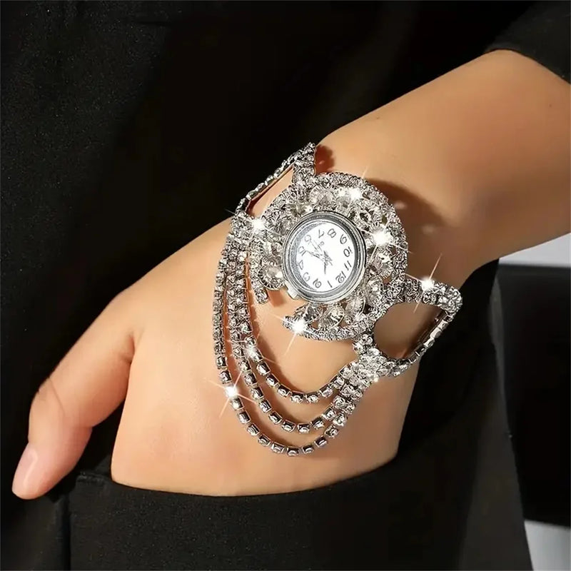 Relógio Feminino Fashion – Pulseira em Liga de Zinco com Detalhe em ambar