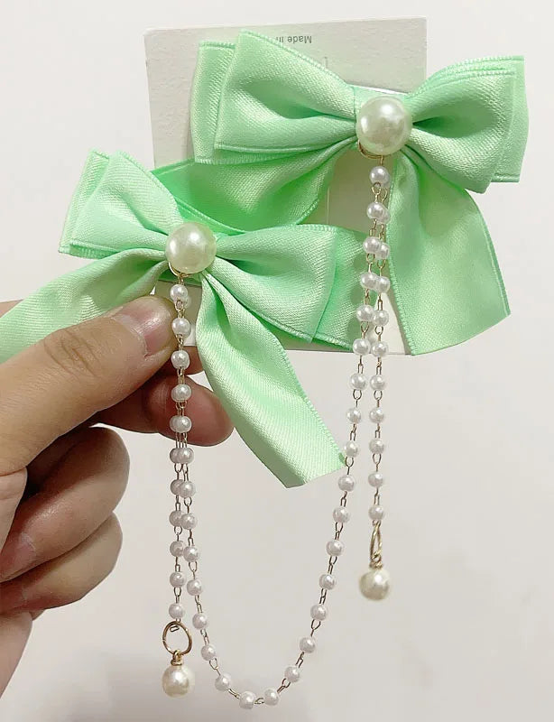 Presilha de Cabelo Laço Princesa com Pérolas – Rosa, Feminina e Infantil