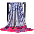 Lenço Quadrado Feminino 90x90cm – Cetim Toque de Seda, Estampado Fashion, Echarpe/Scarf/ Bandana de Luxo