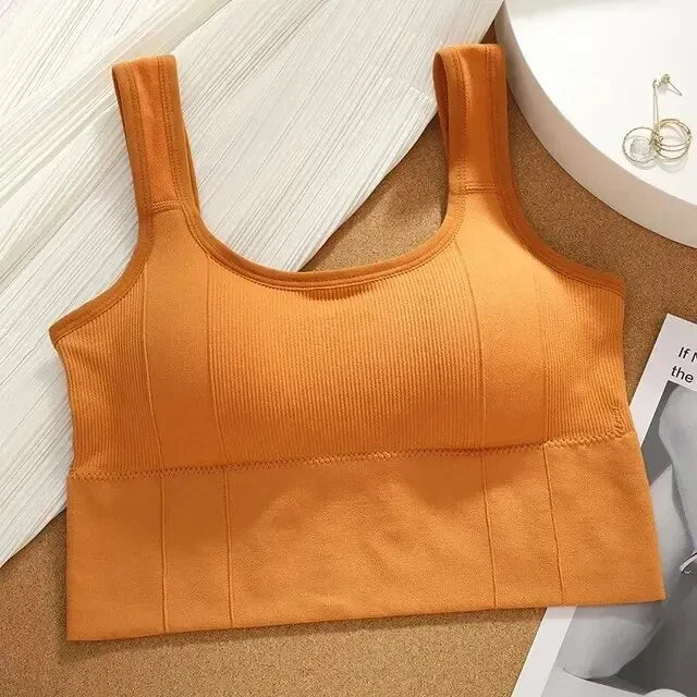 Top Esportivo Feminino Sem Costura – Suporte Anti-Suor, Yoga e Fitness 2026