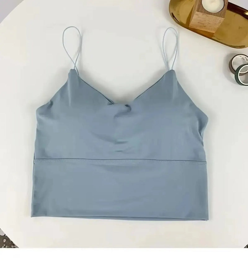 Top Feminino em Seda Gelada – Sem Costura, Com Bojo, Estilo Bralette e Conforto Sem Aro