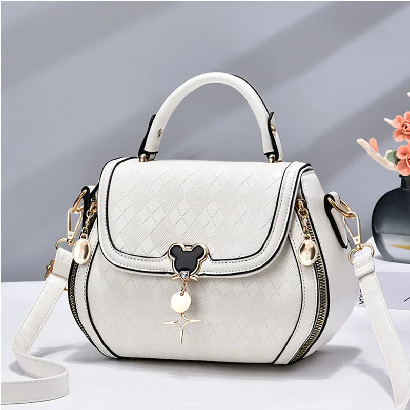 Bolsa Feminina de Ombro e Mão –  Luxo com Laço em Couro Genuíno