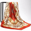 Lenço Quadrado Feminino 90x90cm – Cetim Toque de Seda, Estampado Fashion, Echarpe/Scarf/ Bandana de Luxo