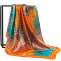 Lenço Quadrado Feminino 90x90cm – Cetim Toque de Seda, Estampado Fashion, Echarpe/Scarf/ Bandana de Luxo