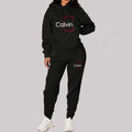 Eleve seu estilo casual com este conjunto feminino 2 peças 2026, composto por hoodie de capuz confortável e calça de moletom de alta qualidade.