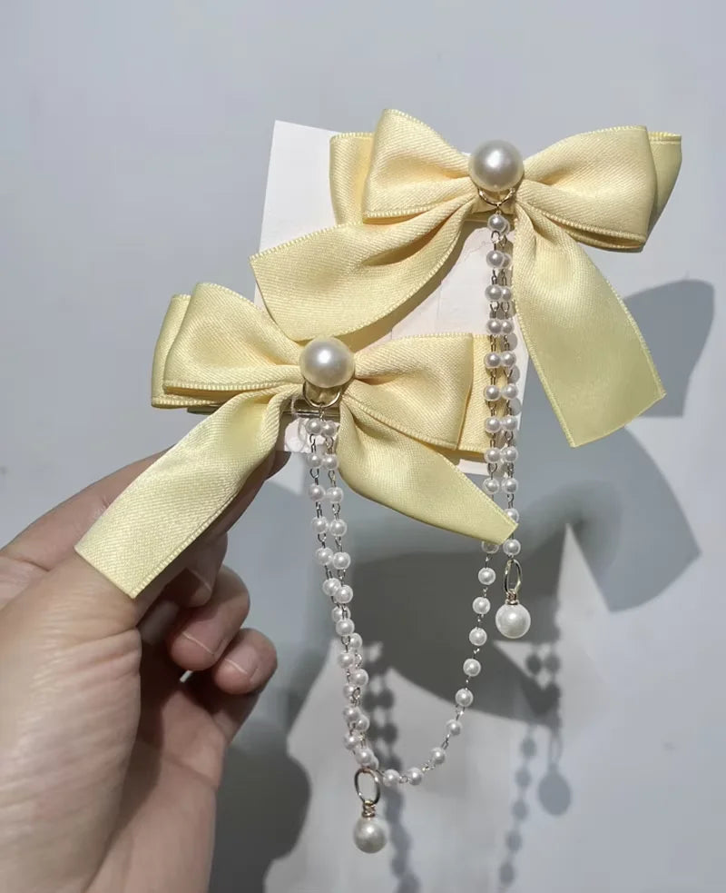 Presilha de Cabelo Laço Princesa com Pérolas – Rosa, Feminina e Infantil