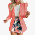 Eleve seu estilo no trabalho ou em eventos casuais com este conjunto feminino elegante de primavera 2026 composto por blazer de manga longa