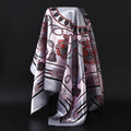 Lenço Feminino Luxo Seda Twill 90x90cm – Estampa Cinto Fashion, Lenço Quadrado, Bandana/Foulard/Echarpe