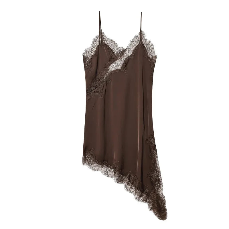 Vestido Curto de Renda para Mulheres – Slip Dress Sexy e Elegante